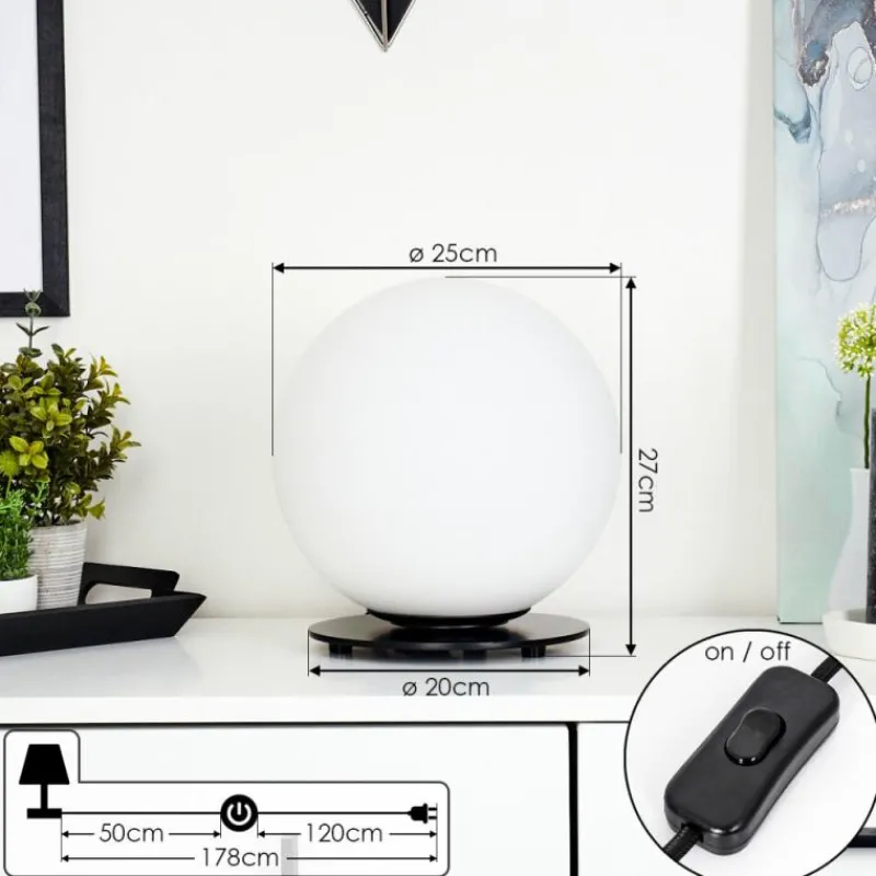 hofstein Lampe de table Karhia Noir, 1 lumière