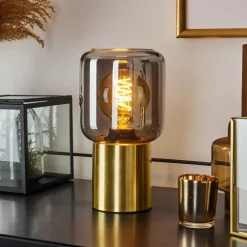 hofstein Lampe de table Keppoch Laiton, 1 lumière