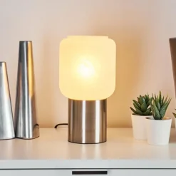 hofstein Lampe de table Keppoch Nickel mat, 1 lumière