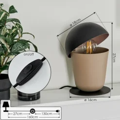 hofstein Lampe de table Khyong Beige, Noir, 1 lumière