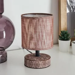 Lampes En Tissu-hofstein Lampe de table Kigombo Brun, 1 lumière