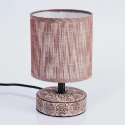 Lampes En Tissu-hofstein Lampe de table Kigombo Brun, 1 lumière