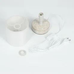 Lampes En Tissu-hofstein Lampe de table Kigombo Crème, Blanc, 1 lumière