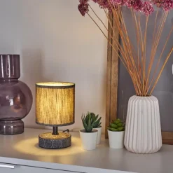 Lampes En Tissu-hofstein Lampe de table Kigombo Gris, Noir, 1 lumière
