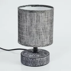 Lampes En Tissu-hofstein Lampe de table Kigombo Gris, Noir, 1 lumière