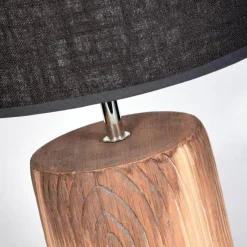 Lampes En Tissu-hofstein Lampe de table Korhola Brun, Chrome, Couleur bois, 1 lumière