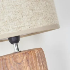 Lampes En Tissu-hofstein Lampe de table Korhola Brun, Chrome, Couleur bois, 1 lumière