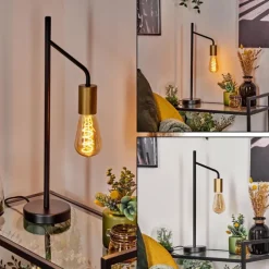 Lampes Vintages & Rétros-hofstein Lampe de table Krapeu Laiton, Noir, 1 lumière