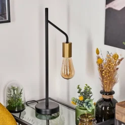 Lampes Vintages & Rétros-hofstein Lampe de table Krapeu Laiton, Noir, 1 lumière