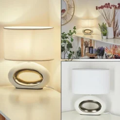 Lampes En Tissu-hofstein Lampe de table Kumpuranta Nickel mat, Blanc, 1 lumière