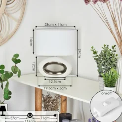 Lampes En Tissu-hofstein Lampe de table Kumpuranta Nickel mat, Blanc, 1 lumière