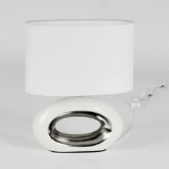 Lampes En Tissu-hofstein Lampe de table Kumpuranta Nickel mat, Blanc, 1 lumière