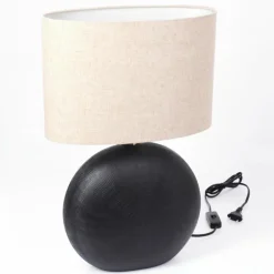 Lampes En Tissu-hofstein Lampe de table Lahnus Chrome, Noir, 1 lumière