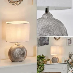 Lampes En Tissu-hofstein Lampe de table Lahnus Chrome, Argenté, 1 lumière