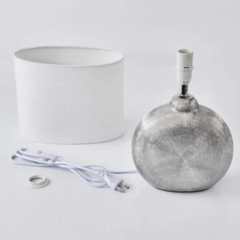 Lampes En Tissu-hofstein Lampe de table Lahnus Chrome, Argenté, 1 lumière