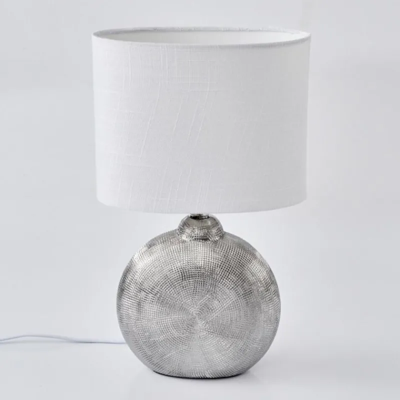 Lampes En Tissu-hofstein Lampe de table Lahnus Chrome, Argenté, 1 lumière