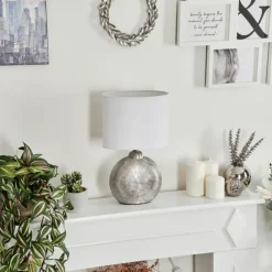 Lampes En Tissu-hofstein Lampe de table Lahnus Chrome, Argenté, 1 lumière