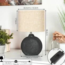 Lampes En Tissu-hofstein Lampe de table Lahnus Noir, 1 lumière