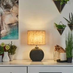 Lampes En Tissu-hofstein Lampe de table Lahnus Noir, 1 lumière