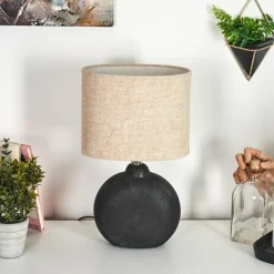 Lampes En Tissu-hofstein Lampe de table Lahnus Noir, 1 lumière