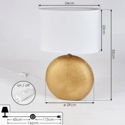 Lampes En Tissu-hofstein Lampe de table Lahnus Or, 1 lumière