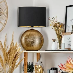 Lampes En Tissu-hofstein Lampe de table Lahnus Or, 1 lumière