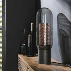 Suspension Verre Fumé-hofstein Lampe de table Lalora Anthracite, 1 lumière