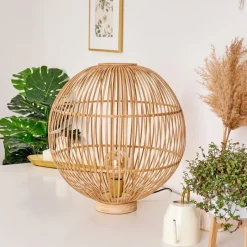 Style Boho-Chic-hofstein Lampe de table Lares Brun clair, 1 lumière