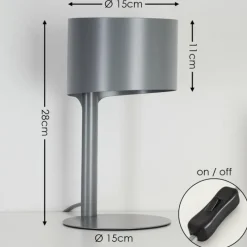 hofstein Lampe de table Launceston Gris, 1 lumière