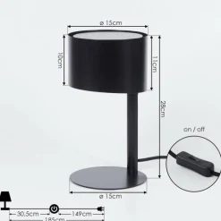 hofstein Lampe de table Launceston Noir, 1 lumière