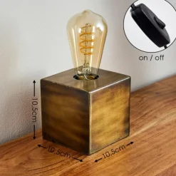 Lampes Vintages & Rétros-hofstein Lampe de table Lemele Bronze, 1 lumière