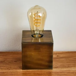 Lampes Vintages & Rétros-hofstein Lampe de table Lemele Bronze, 1 lumière