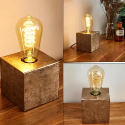 Lampes Vintages & Rétros-hofstein Lampe de table Lemele Nickel mat, 1 lumière