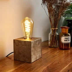 Lampes Vintages & Rétros-hofstein Lampe de table Lemele Nickel mat, 1 lumière