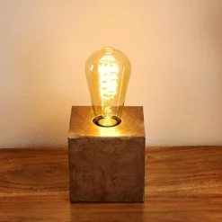 Lampes Vintages & Rétros-hofstein Lampe de table Lemele Nickel mat, 1 lumière