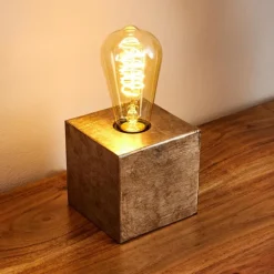 Lampes Vintages & Rétros-hofstein Lampe de table Lemele Nickel mat, 1 lumière