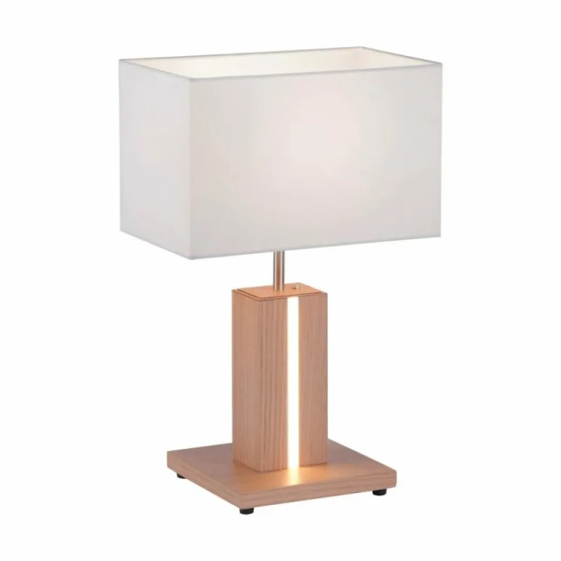 Luminaires Rustiques-Luminaires Leuchten Direkt Lampe de table Leuchten Direkt AMADA Bois clair, 1 lumière