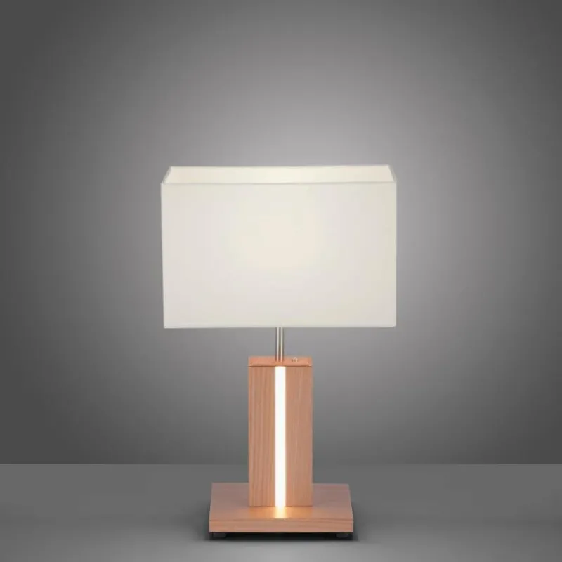 Luminaires Rustiques-Luminaires Leuchten Direkt Lampe de table Leuchten Direkt AMADA Bois clair, 1 lumière