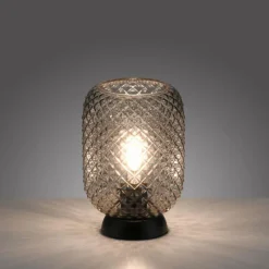 Suspension Verre Fumé-Luminaires Leuchten Direkt Lampe de table Leuchten Direkt REISHI Noir, 1 lumière