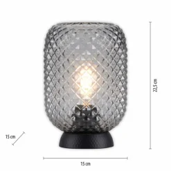 Suspension Verre Fumé-Luminaires Leuchten Direkt Lampe de table Leuchten Direkt REISHI Noir, 1 lumière