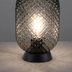 Suspension Verre Fumé-Luminaires Leuchten Direkt Lampe de table Leuchten Direkt REISHI Noir, 1 lumière