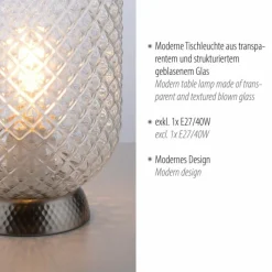 Luminaires Leuchten Direkt Lampe de table Leuchten Direkt REISHI Argenté, 1 lumière