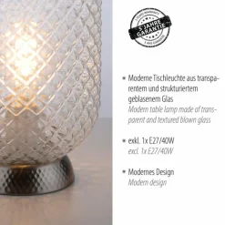 Luminaires Leuchten Direkt Lampe de table Leuchten Direkt REISHI Argenté, 1 lumière