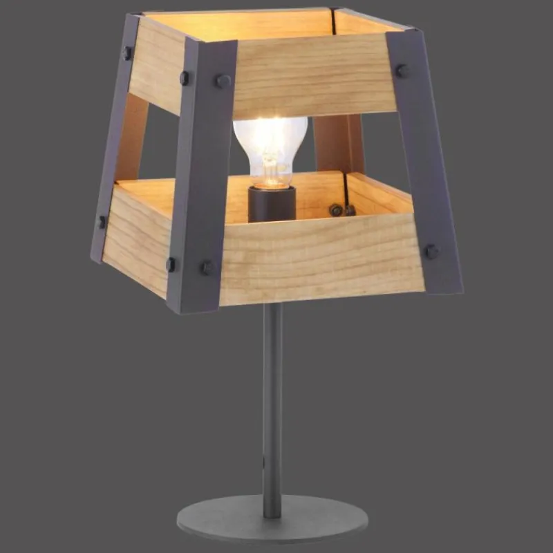 Luminaires Rustiques-Luminaires Leuchten Direkt Lampe de table Leuchten-Direkt CRATE Bois clair, 1 lumière
