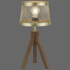 Luminaires Rustiques-Luminaires Leuchten Direkt Lampe de table Leuchten-Direkt FREDERIK Bois foncé, 1 lumière