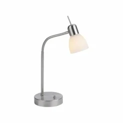 Luminaires Leuchten Direkt Lampe de table Leuchten-Direkt KARO Acier brossé, 1 lumière