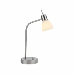 Luminaires Leuchten Direkt Lampe de table Leuchten-Direkt KARO Acier brossé, 1 lumière