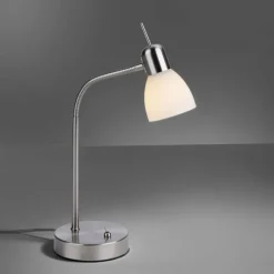 Luminaires Leuchten Direkt Lampe de table Leuchten-Direkt KARO Acier brossé, 1 lumière