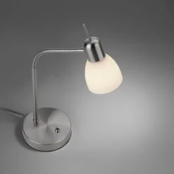 Luminaires Leuchten Direkt Lampe de table Leuchten-Direkt KARO Acier brossé, 1 lumière