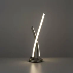 Luminaires Leuchten Direkt Lampe de table Leuchten-Direkt LOLAsmart-SWING LED Acier brossé, 1 lumière, Télécommandes, Changeur de couleurs